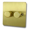 Slim Satin Brass LED Dimmer - Click to see large image