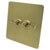 Slim Satin Brass Toggle (Dolly) Switch - Click to see large image