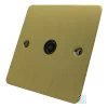 Slim Satin Brass TV Socket - Click to see large image