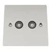 Slim Satin Chrome TV Socket - Click to see large image