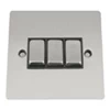 Slim Satin Chrome Light Switch - Click to see large image