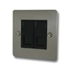 Slim Satin Stainless RJ45 Network Socket - Click to see large image