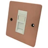 Slim Classic Brushed Copper RJ45 Network Socket - Click to see large image