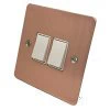 Slim Classic Brushed Copper Light Switch - Click to see large image