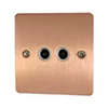 Slim Classic Brushed Copper TV Socket - Click to see large image