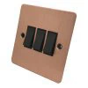 Slim Classic Brushed Copper Light Switch - Click to see large image