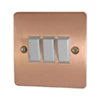 Slim Classic Brushed Copper Light Switch - Click to see large image