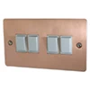 Slim Classic Brushed Copper Light Switch - Click to see large image