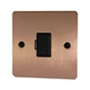 Slim Classic Brushed Copper Unswitched Fused Spur - Click to see large image