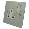 Slim Polished Chrome Switched Plug Socket - Click to see large image