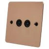 Slim Polished Copper TV Socket - Click to see large image