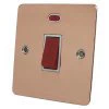 Slim Polished Copper Cooker (45 Amp Double Pole) Switch - Click to see large image