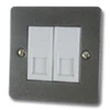 Slim Dark Pewter RJ45 Network Socket - Click to see large image