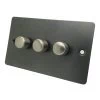 Slim Dark Pewter Push Light Switch - Click to see large image