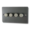 Slim Dark Pewter Push Light Switch - Click to see large image