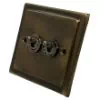 Victoria Antique Brass Toggle (Dolly) Switch - Click to see large image