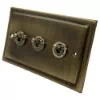 Victoria Antique Brass Toggle (Dolly) Switch - Click to see large image