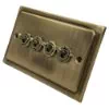 Victoria Antique Brass Toggle (Dolly) Switch - Click to see large image