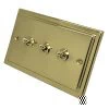 Victoria Polished Brass Toggle (Dolly) Switch - Click to see large image