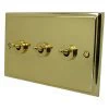 Style Polished Brass Toggle (Dolly) Switch - Click to see large image