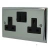 Style Polished Chrome Switched Plug Socket - Click to see large image