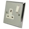 Style Polished Chrome Switched Plug Socket - Click to see large image