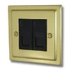 Victoria Classic Polished Brass RJ45 Network Socket - Click to see large image