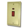 Victoria Classic Polished Brass Cooker (45 Amp Double Pole) Switch - Click to see large image