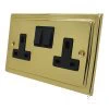 Victoria Classic Polished Brass Switched Plug Socket - Click to see large image