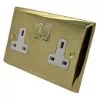 Grande Polished Brass Switched Plug Socket - Click to see large image