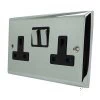 Grande Polished Chrome Switched Plug Socket - Click to see large image