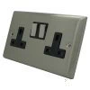 Grande Satin Stainless Switched Plug Socket - Click to see large image