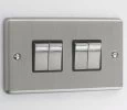 Ensemble Brushed Chrome Light Switch - Click to see large image