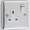 Ensemble Polished Chrome Switched Plug Socket - Click to see large image