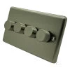 Ensemble Brushed Steel Push Light Switch - Click to see large image