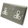 Ensemble Brushed Steel Switched Plug Socket - Click to see large image