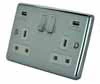 Ensemble Polished Chrome Plug Socket with USB Charging - Click to see large image