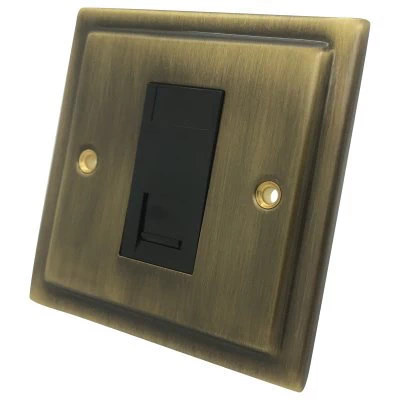 Victoria Antique Brass RJ45 Network Socket