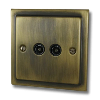 Victoria Antique Brass TV Socket