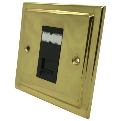 Victoria Polished Brass RJ45 Network Socket