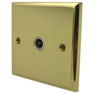 Style Polished Brass TV Socket