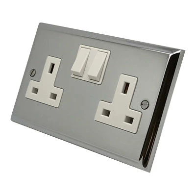 Style Polished Chrome Switched Plug Socket