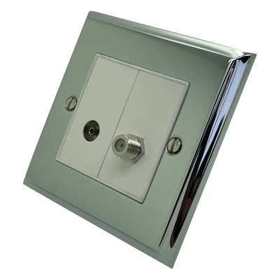 Style Polished Chrome TV and SKY Socket