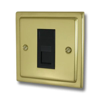 Victoria Classic Polished Brass RJ45 Network Socket