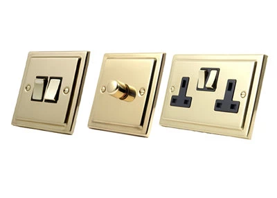 Victoria Polished Brass TV, FM and SKY Socket