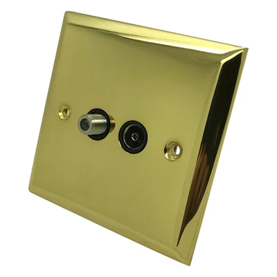 Grande Polished Brass TV and SKY Socket