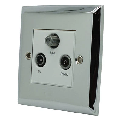 Grande Polished Chrome TV, FM and SKY Socket