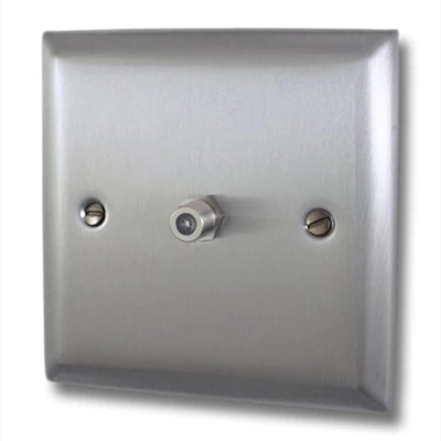 Grande Satin Stainless Satellite Socket (F Connector)