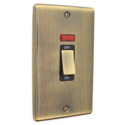 Ensemble Antique Brass Cooker (45 Amp Double Pole) Switch