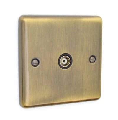 Ensemble Antique Brass TV Socket